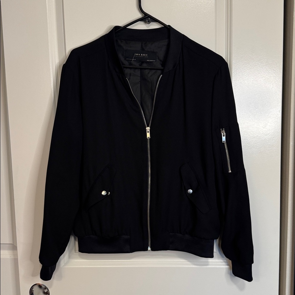 Zara Basic Collection Black Cropped Jacket - image 3